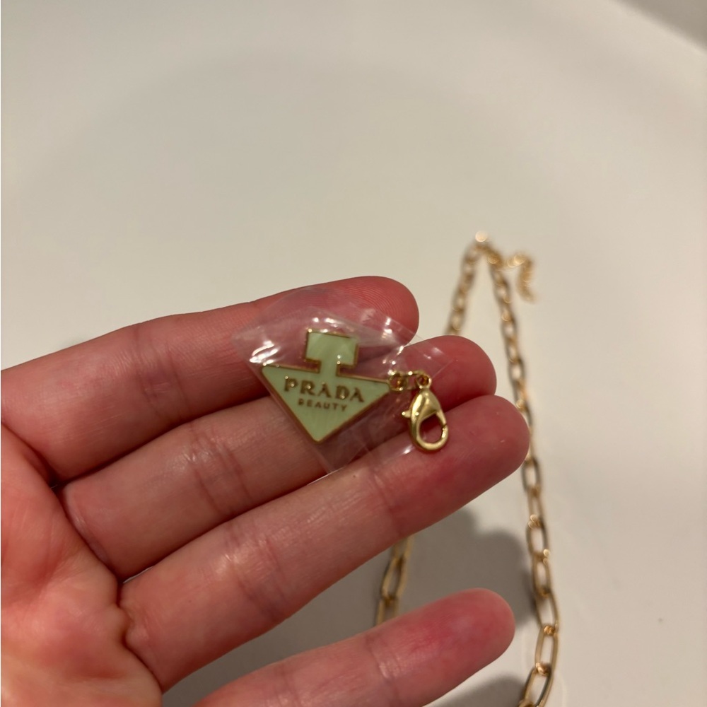 Prada Beauty Gold and Green Necklace